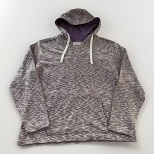 Hang Ten Women's XL Space Dye Poncho Hoodie Purple White Kangaroo Pocket